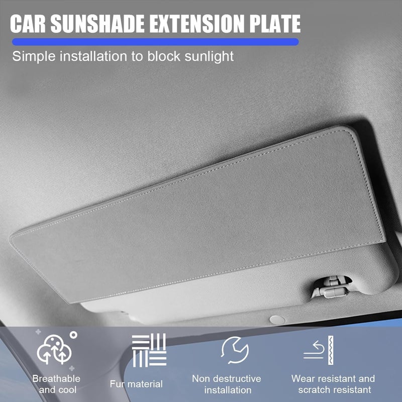 HZEL Car Sun Visor Extender, Anti Glare Vehicle Sunvisor Extension Shade Attachment for Safe Driving, Adjustable Auto Sunlight Blocker Accessories, Universal for SUV, Sedan, Truck(Gray) - Image 3